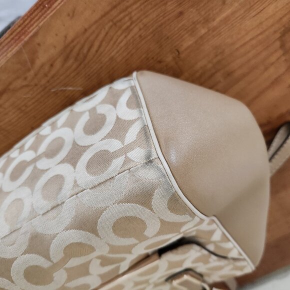 Coach Madeline East West Op Art Sateen Satchel Handbag Purse